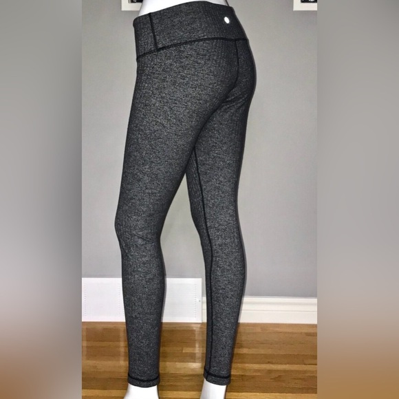Lululemon Wunder Unders Leggings 28” Herringbone Grey/black - Picture 1 of 4